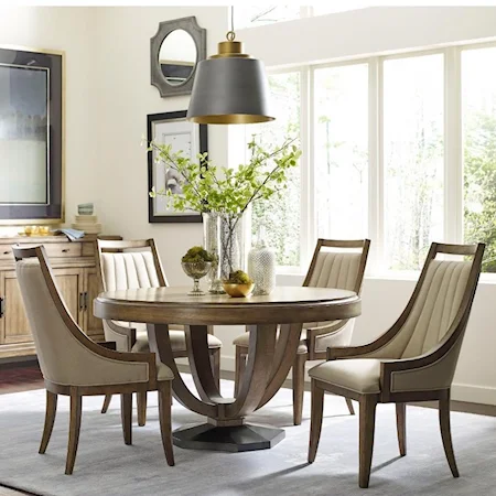 5 Piece Table and Upholstered Chair Set